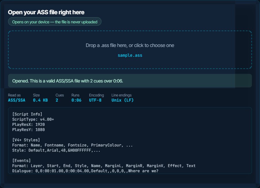 How to open an ASS or SSA file