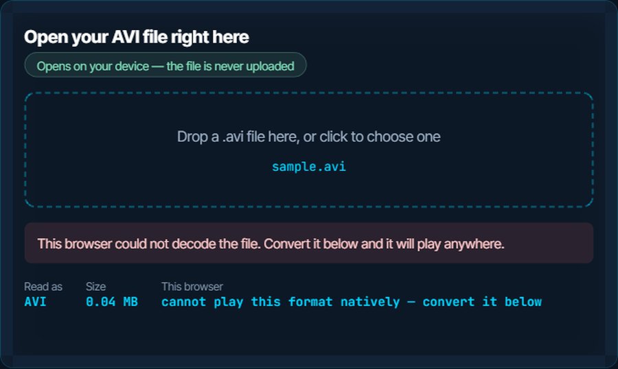 How to open an AVI file
