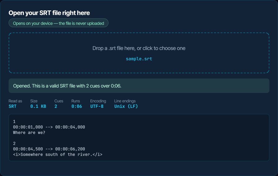 How to open an SRT file