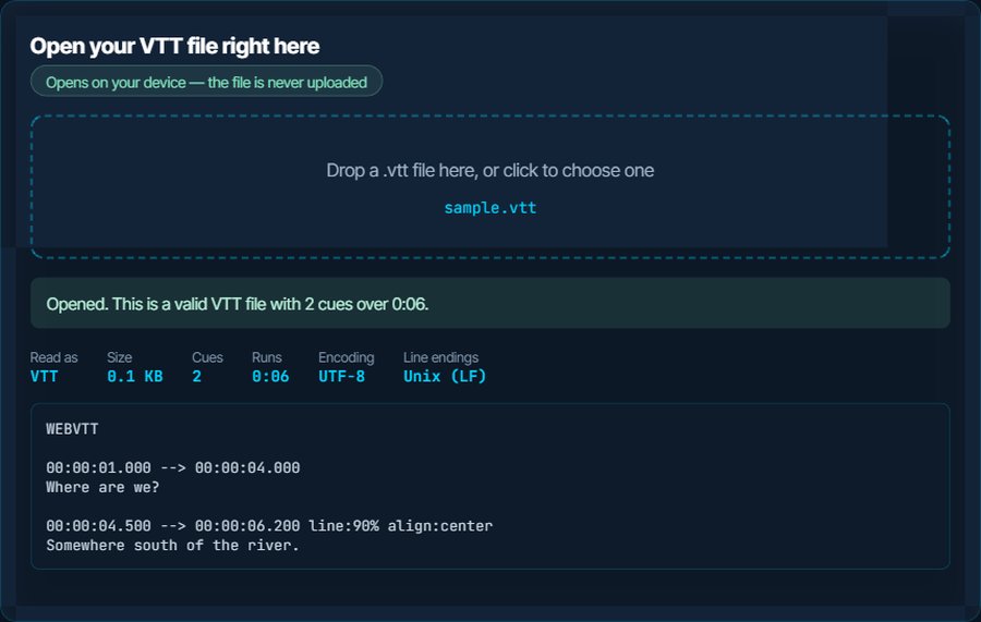 How to open a VTT file