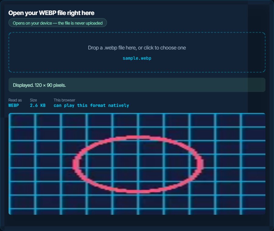 Comment ouvrir un fichier WEBP