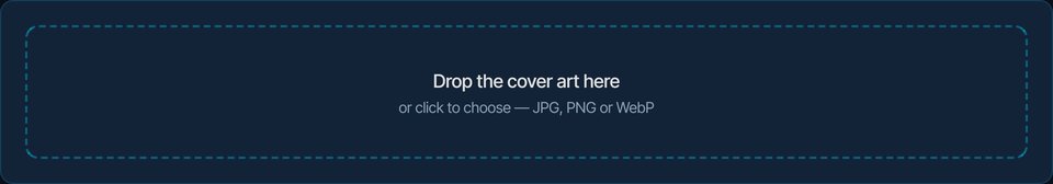 KlipTools Now Playing Card Maker drop zone, ready to read the cover art's colours